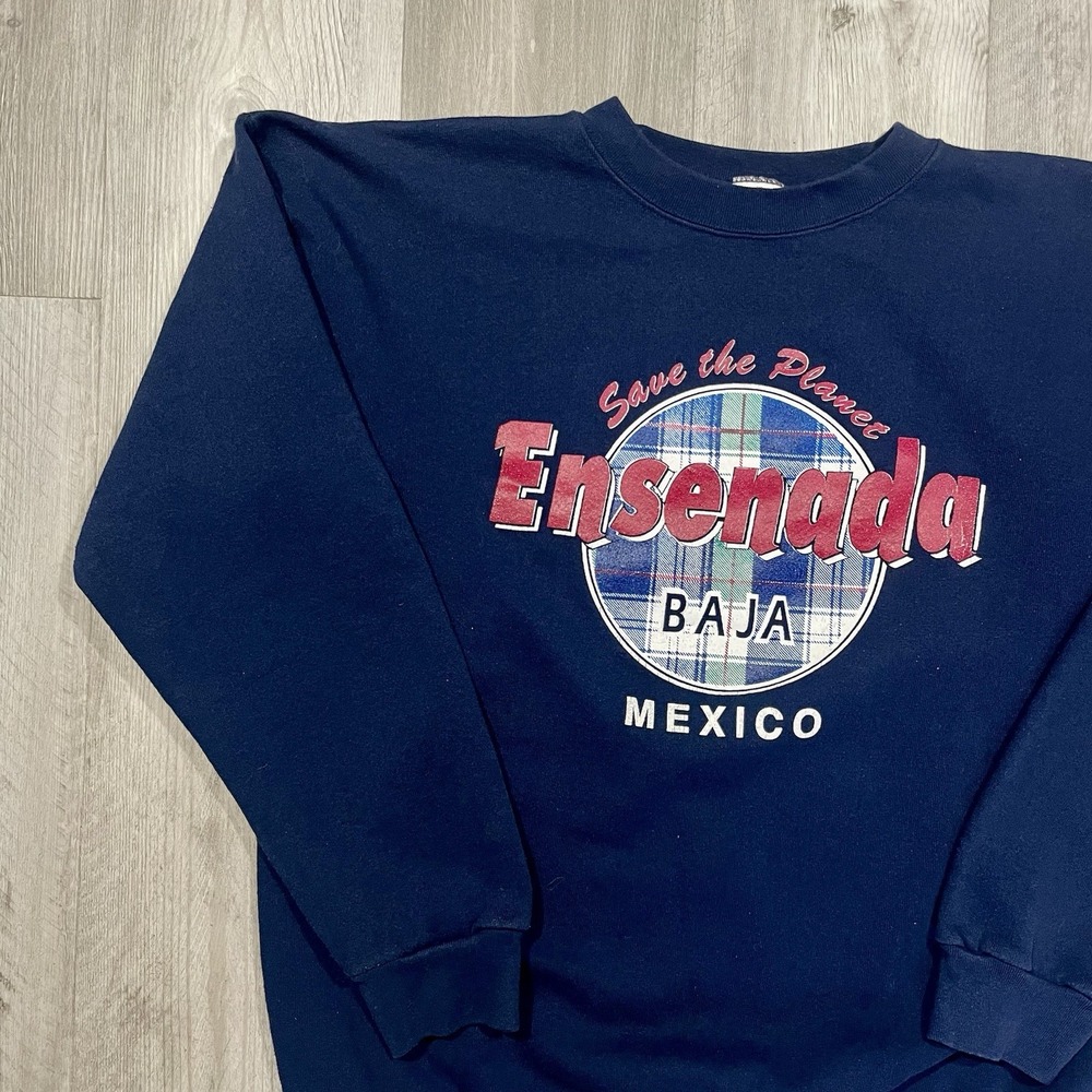 Vintage 90's Save The Planet Ensenada Baja Mexico Size XL Crewneck‎ Sweatshirt